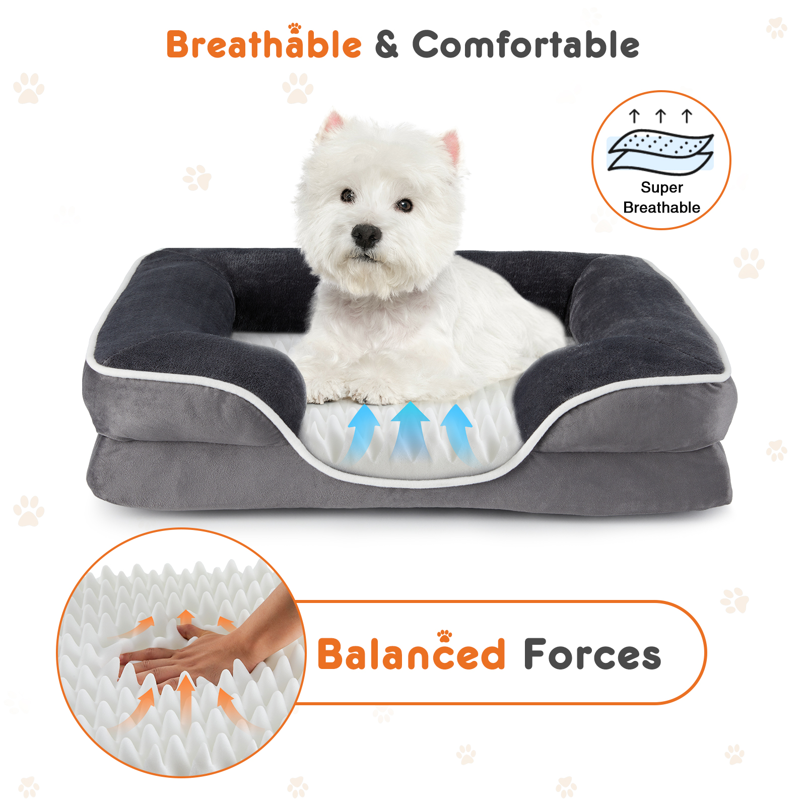 Memory Foam Pet Bed For Small Dogs & Cats With Washable Removable Cover Non-Slip Base Waterproof Liner — image 8