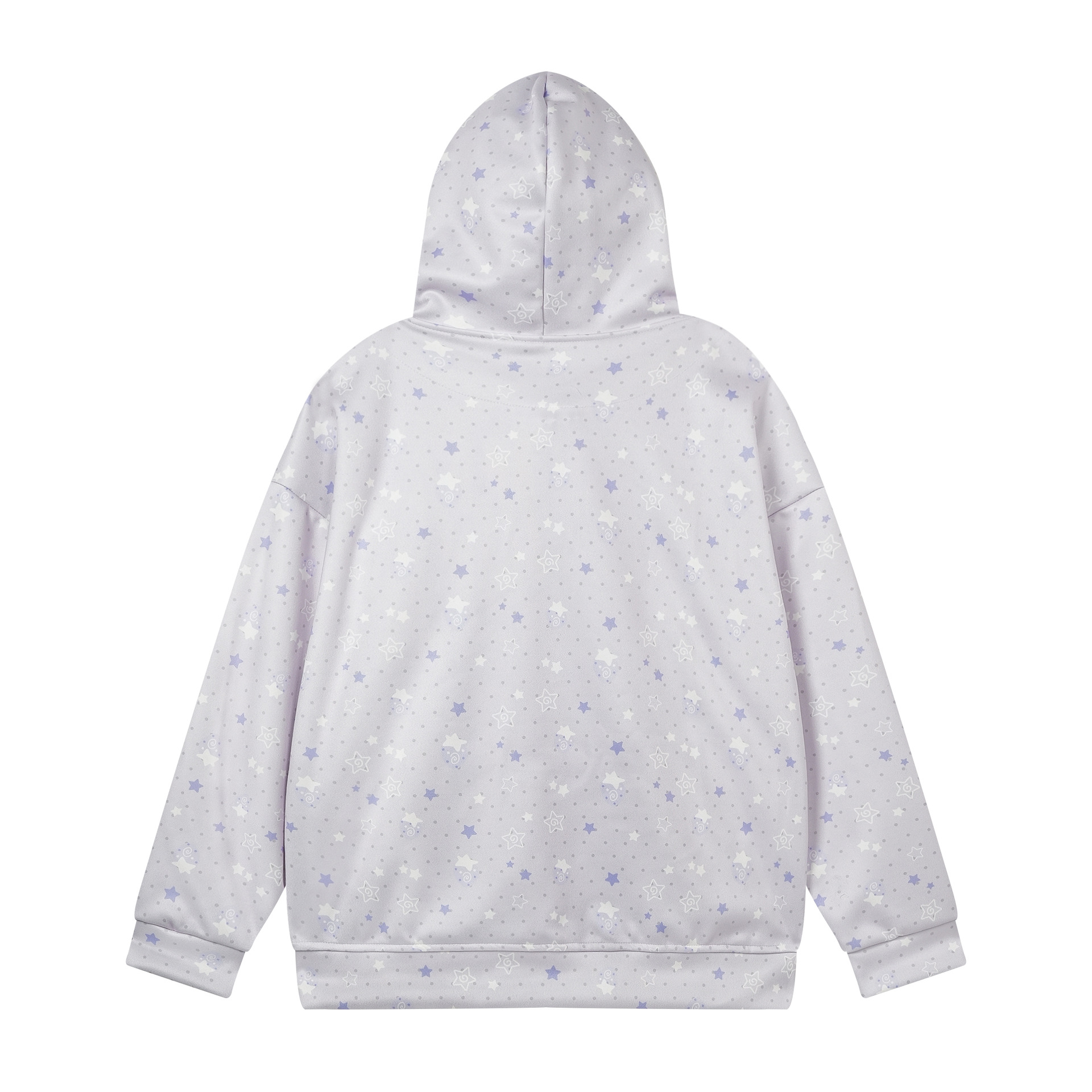 Star Print Hooded Cardigan with Lace Trim and Bunny Ear Drawstring Embroidery Sweet Style Jacket — image 3