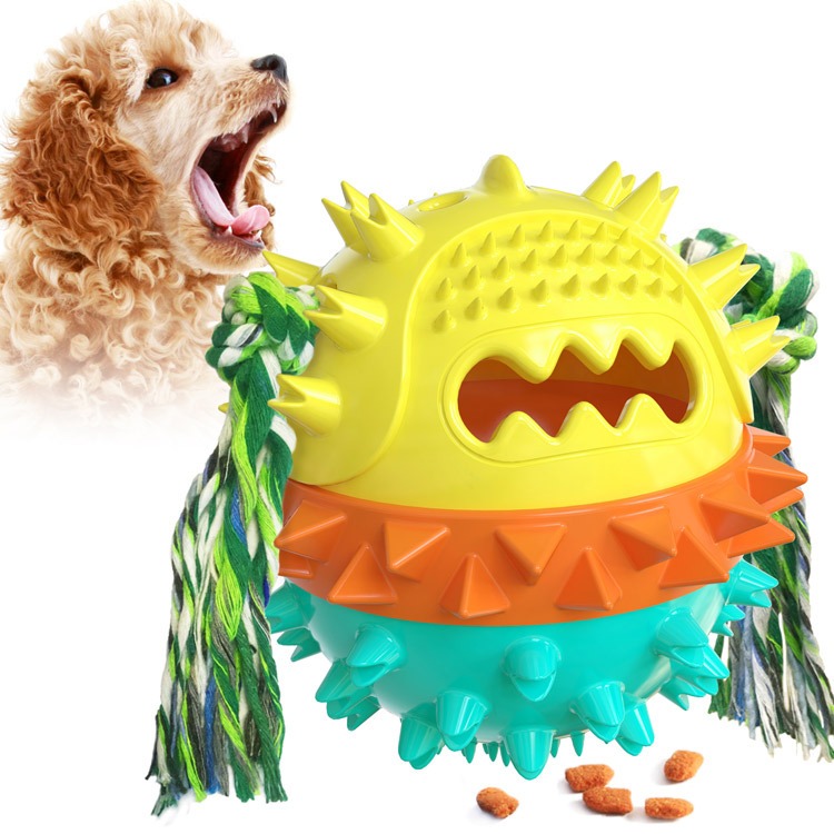 Pet teeth grinding stick makes sounds dog toys squeak and leak food balls — image 7
