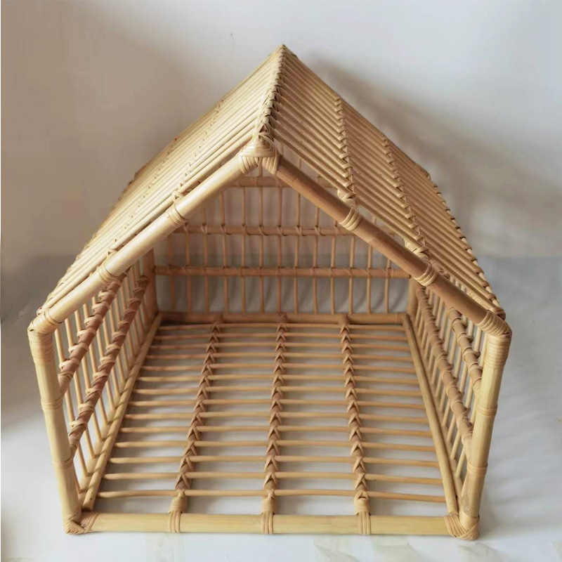 Nido de Gato Manual en Rattán Casa para Mascotas Creativa Caja de Rattán para Perros y Gatos — imagen 4