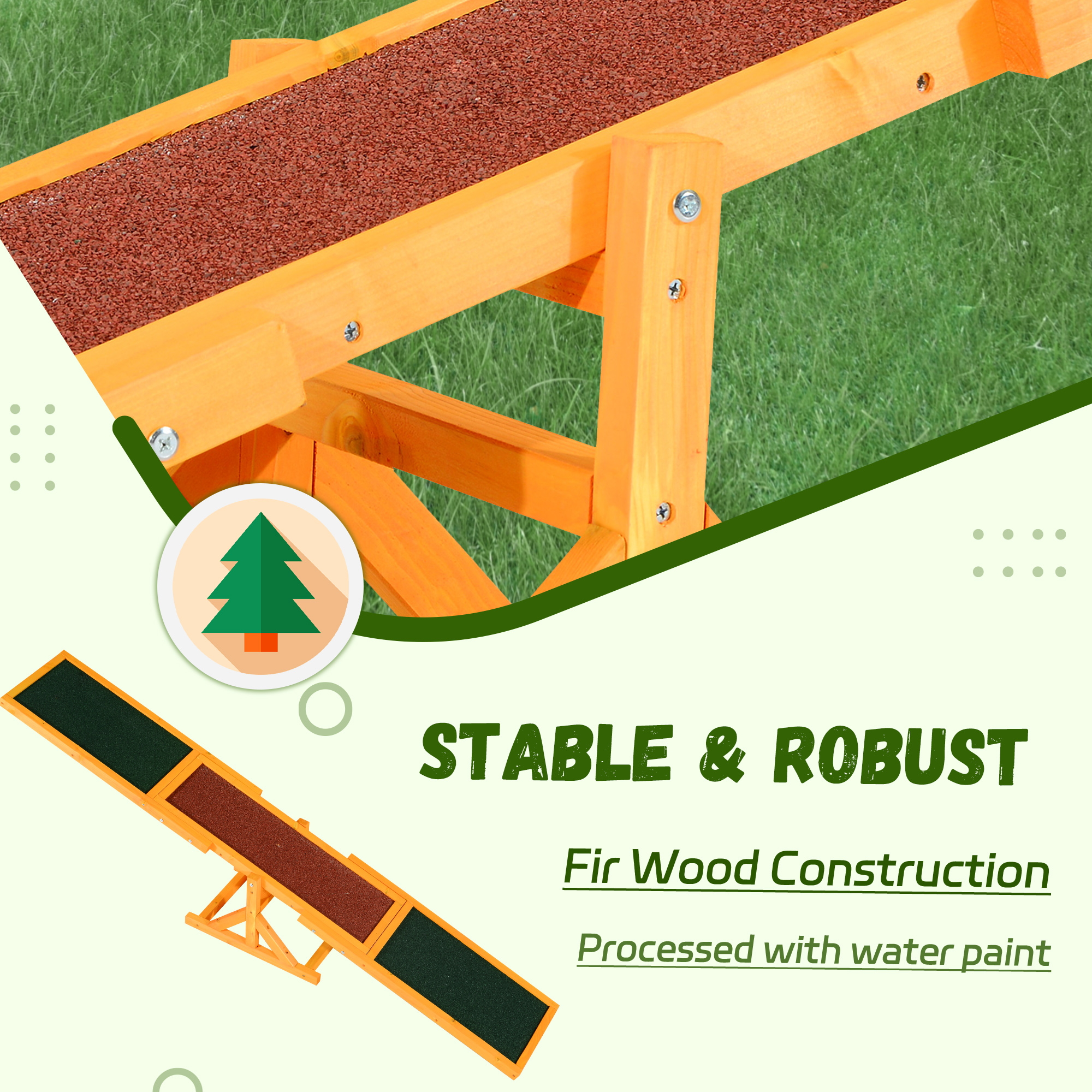 Seesaw de Madera para Perros: Ejercicio y Entrenamiento, Equipo de Agilidad para Mascotas, Resistente al Tiempo — imagen 3