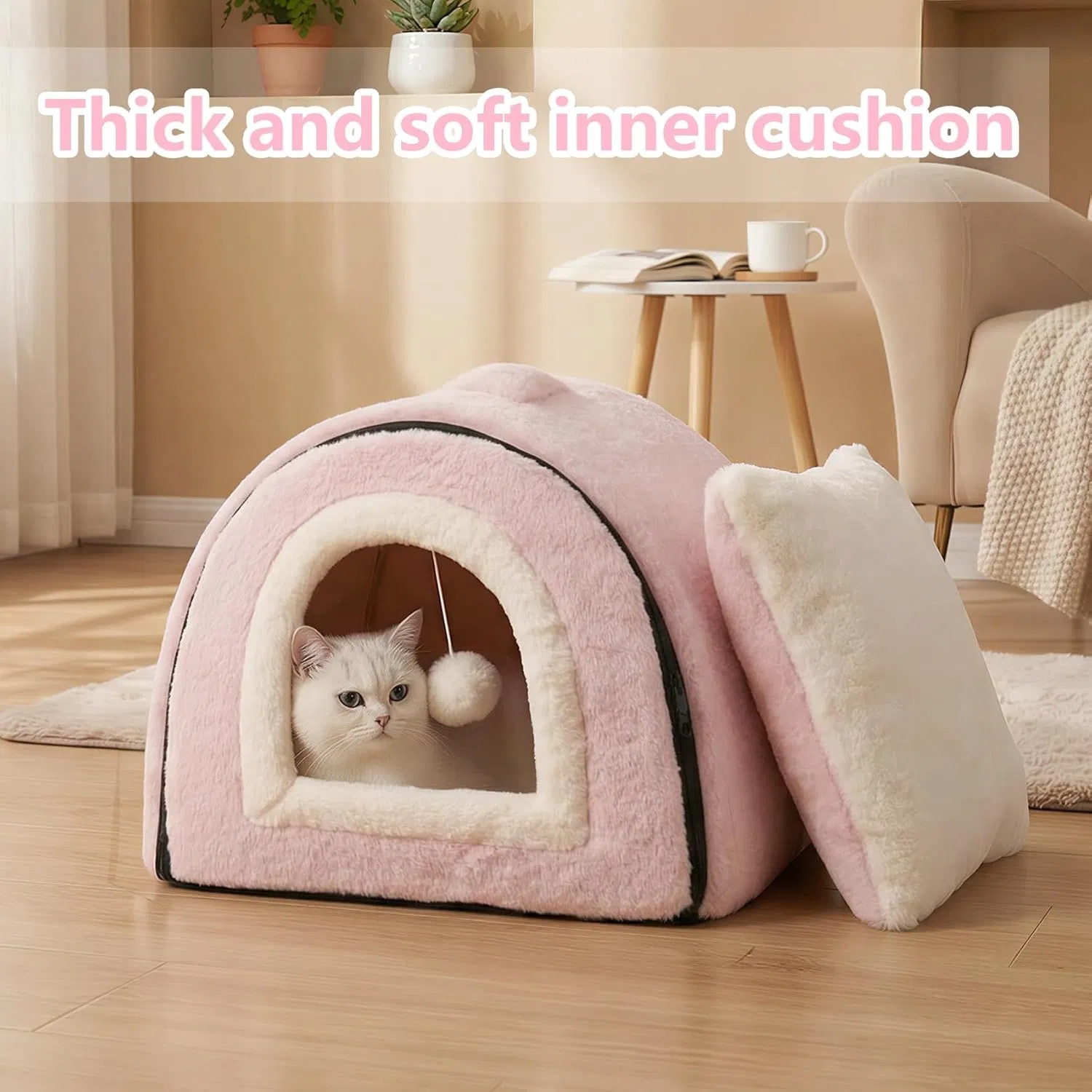 Caja de Descanso para Gatos Domésticos Reversible - Refugio Acogedor con Base Antideslizante y Resistente al Agua — imagen 19