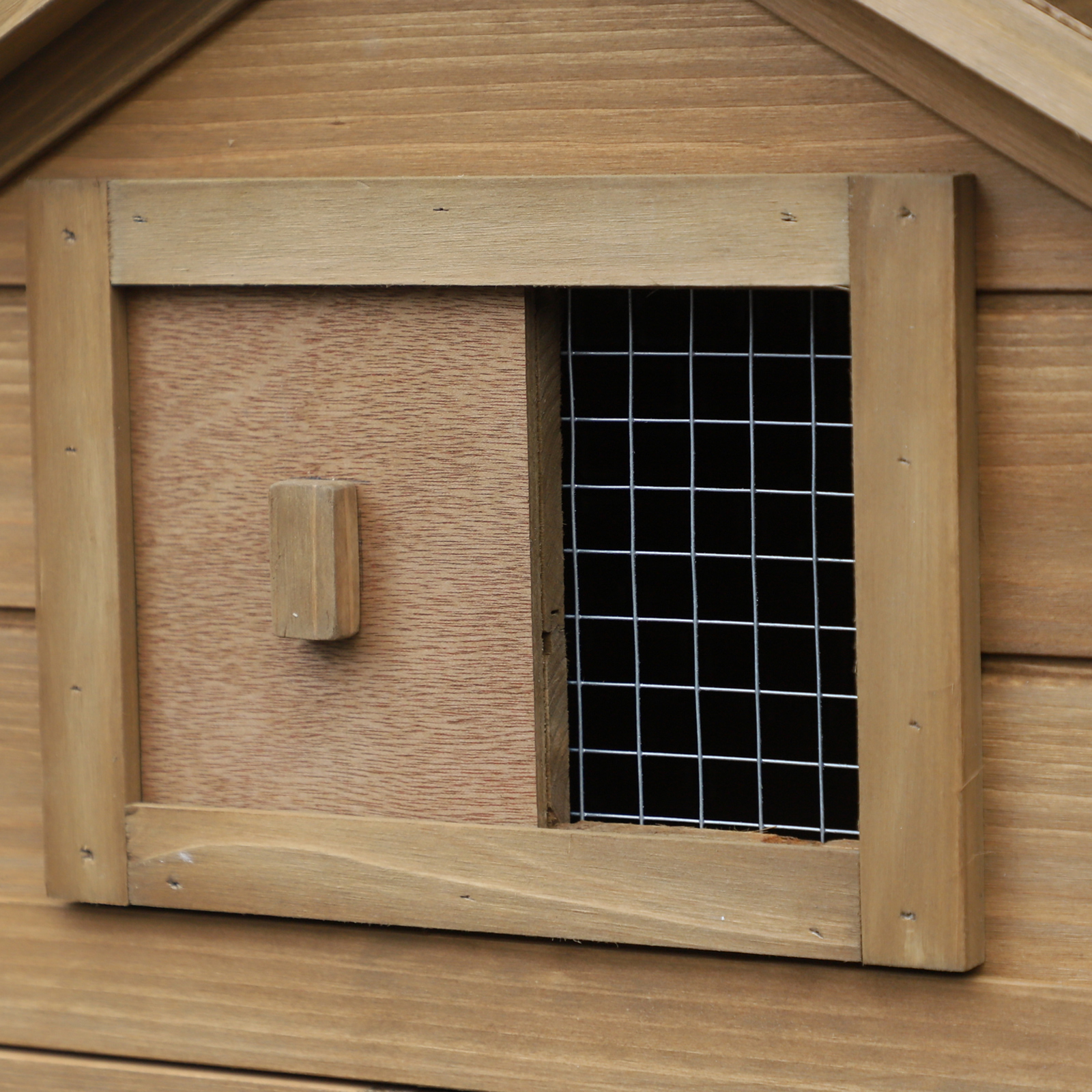 PawHut 59 Small Wooden Chicken Coop Hen House Poultry Cage For Outdoor Backyard With 2 Doors, Nesting Box And Removable Tray, Natural Wood — imagen 5
