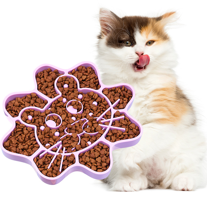 Pet Cat Face Slow Food Bowl Slow Food Bowl Anti Choking Dog Bowl Cat Bowl Anti Overturning Silicone Slow Food Bowl — image 1