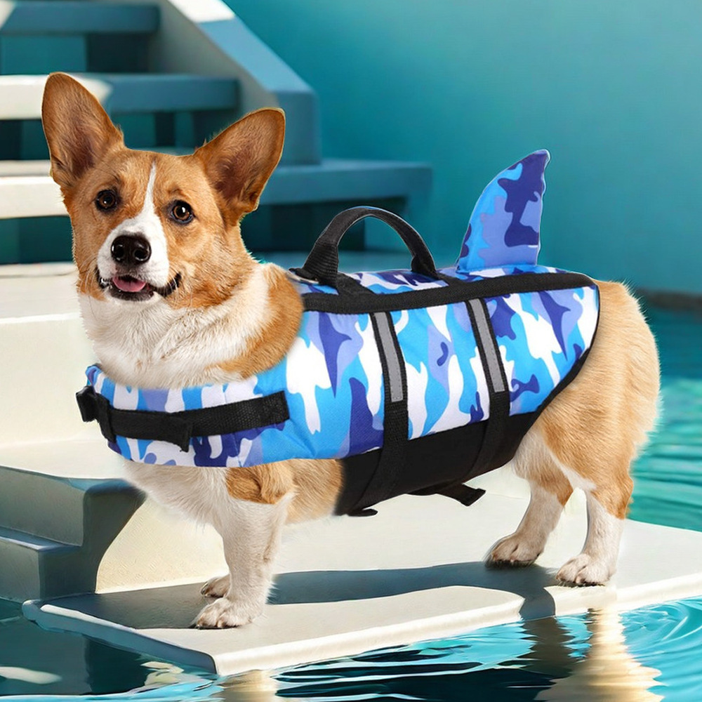 Dog Life Jacket Lightweight Adjustable Velcro Medium to Large Dog Swimwear — image 4