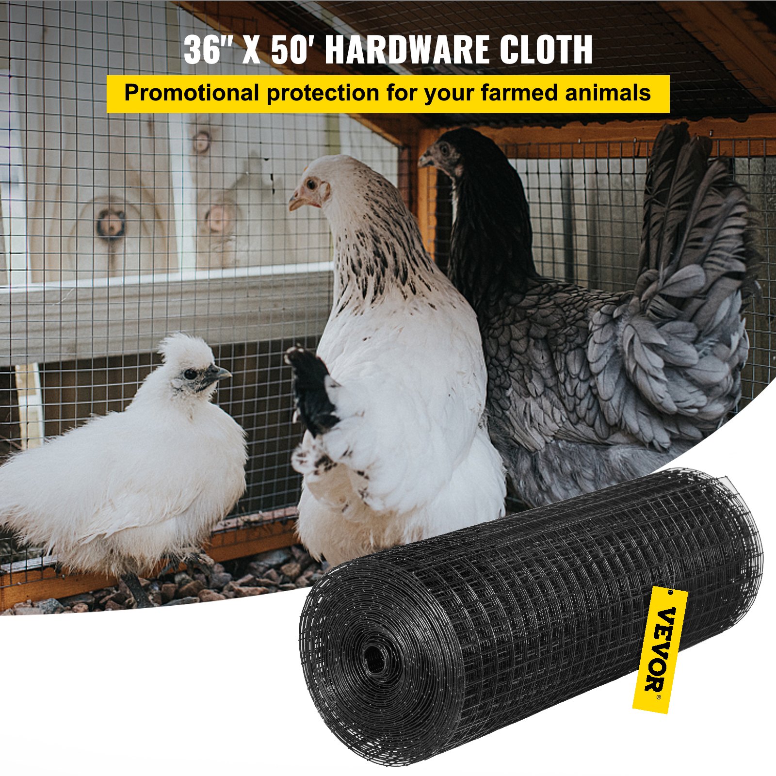 Malla de Hardware Galvanizada con Recubrimiento Vinilo 16 Gauge para Vallas y Jaulas de Mascotas, Tijeras para Cortar y Guantes de Látex — imagen 1