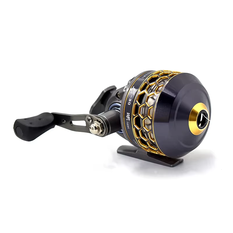 Slingshot Fishing Reel Metal Spinning Interchangeable Handles Catapult Bow Wheel Hunting Outdoor Shooting Closed Reel with Line — image 5
