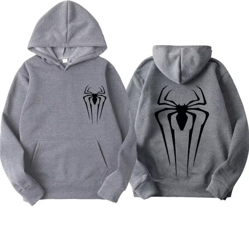 Dark Gothic Y2K Spider Print Hooded Sweatshirt Jacket — image 5