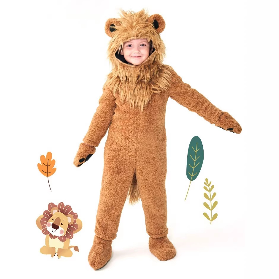 Disfraz de León Cómico para Niños: Ropa de Teatro o Baile con Pelo Fluffy y Cola — imagen 6