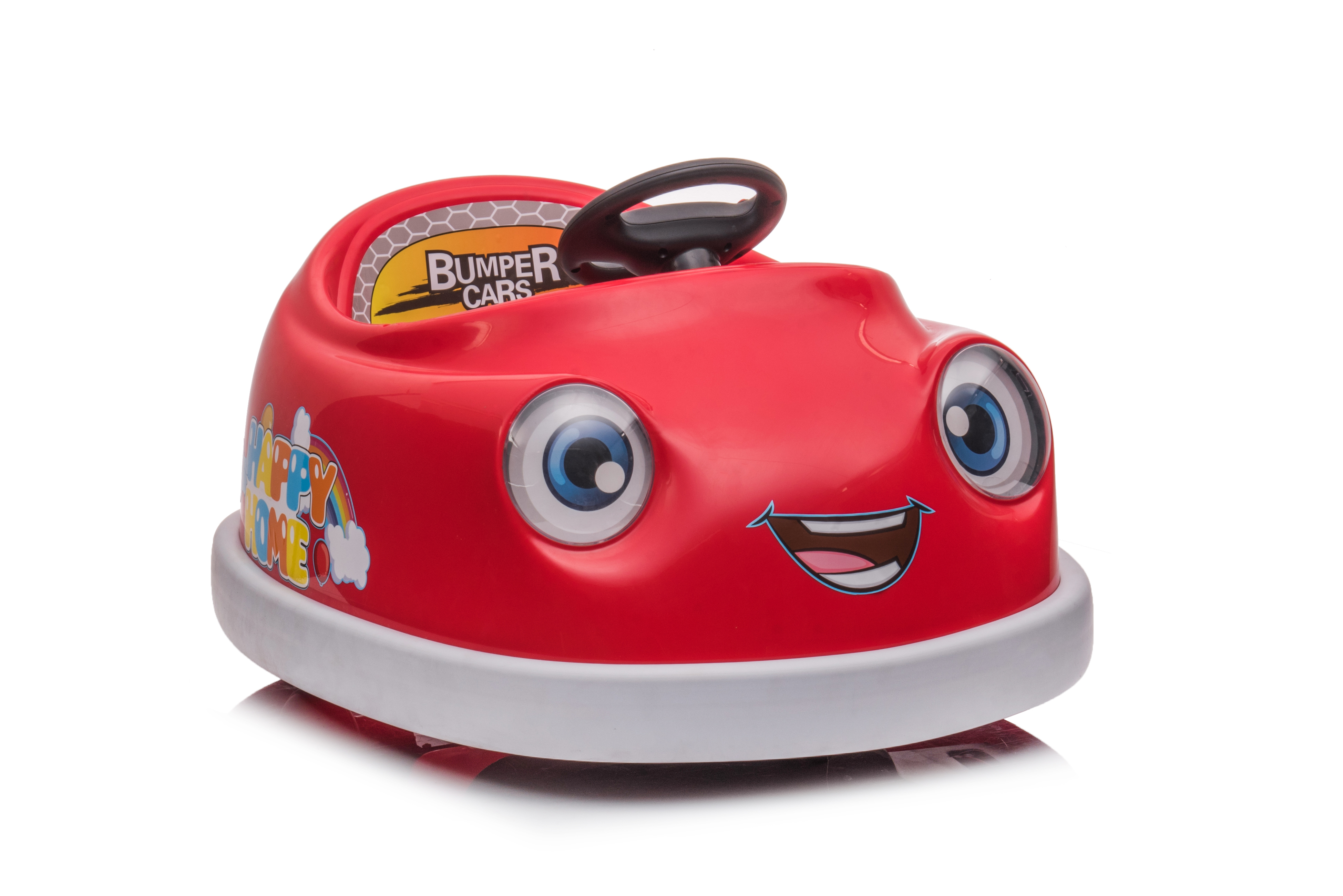 Coche de Choque para Niños, 12V Acción Doble Edad 1-6 Años Carrito Eléctrico con Palanca Comida Placa USB BT Música Modo Caballo de Roca Protección contra Colisiones Coche de Carrera para Pequeños — imagen 1