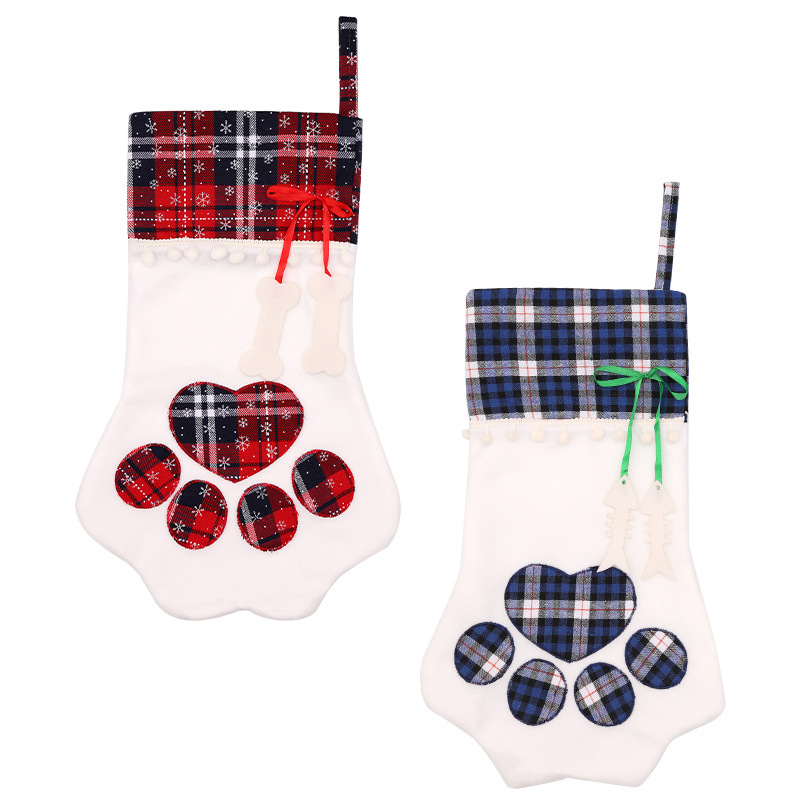 Christmas decorations dog paws Christmas socks hanging bones cat paws Christmas gift bags — image 4