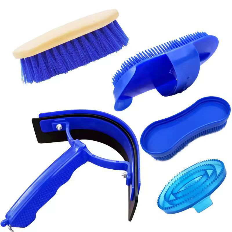 Horse Grooming Kit 5Pcs Horse Cleaning Brush Set Curry Comb Mane Puller Hoof Pick Equestrian Horse Care Tools — image 5