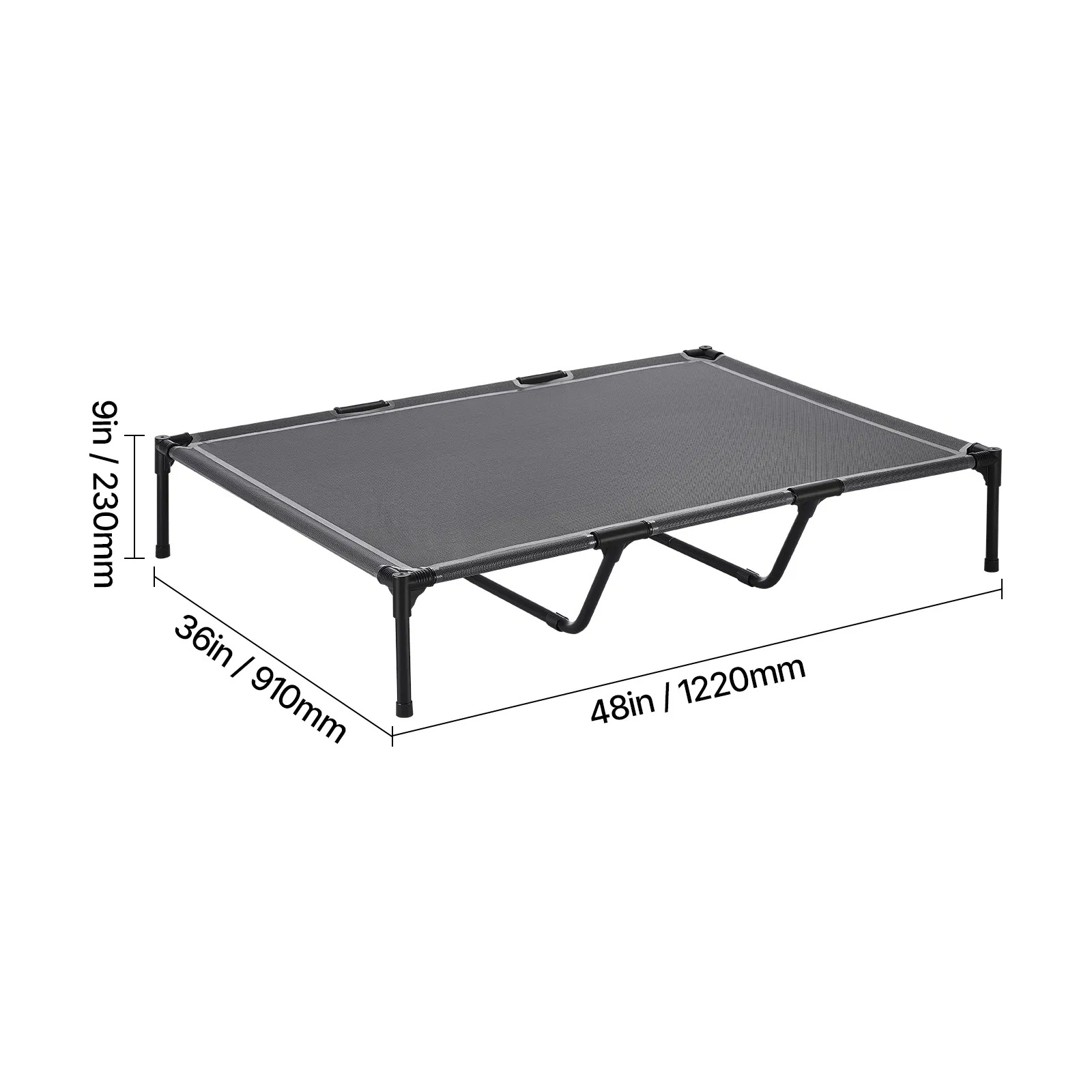 Elevated Dog Bed For Large Dogs XL, Raised Dog Cot With Heavy Duty Steel Frame, Breathable Teslin Mesh Cooling Dog Bed, Indoor & Outdoor Portable Hammock Pet Bed, Grey — image 7
