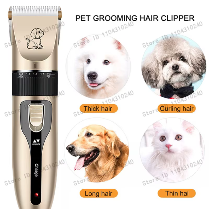 Electric Pet Clipper Grooming Kit for Dogs Reachageable Trimmer Haircut Cat Hair Cutting Remover Quiet Nail Grinder Machine Set — image 2