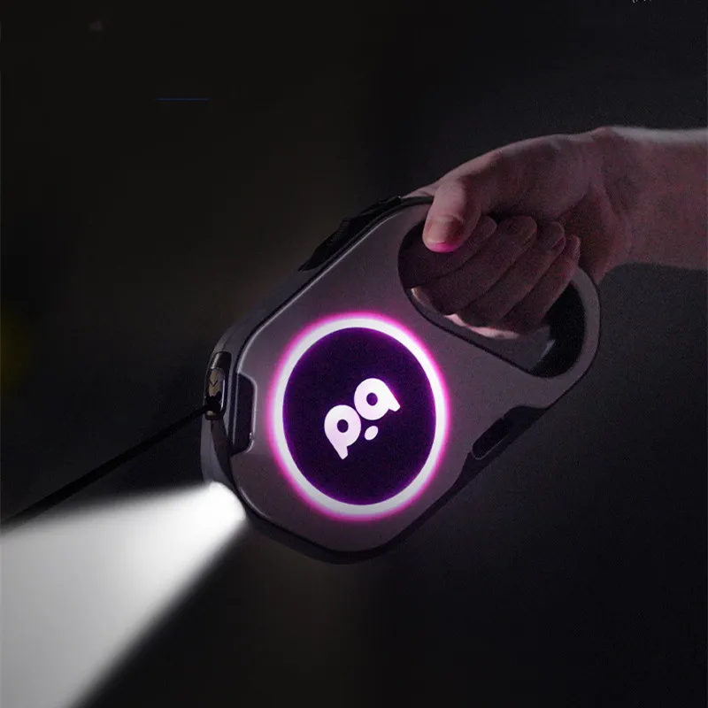 5M Automatic Retractable Dog Leash LED Luminous Leading Light Straps For Small Medium Dog Pet Flexi Walking Running Leashes — image 3