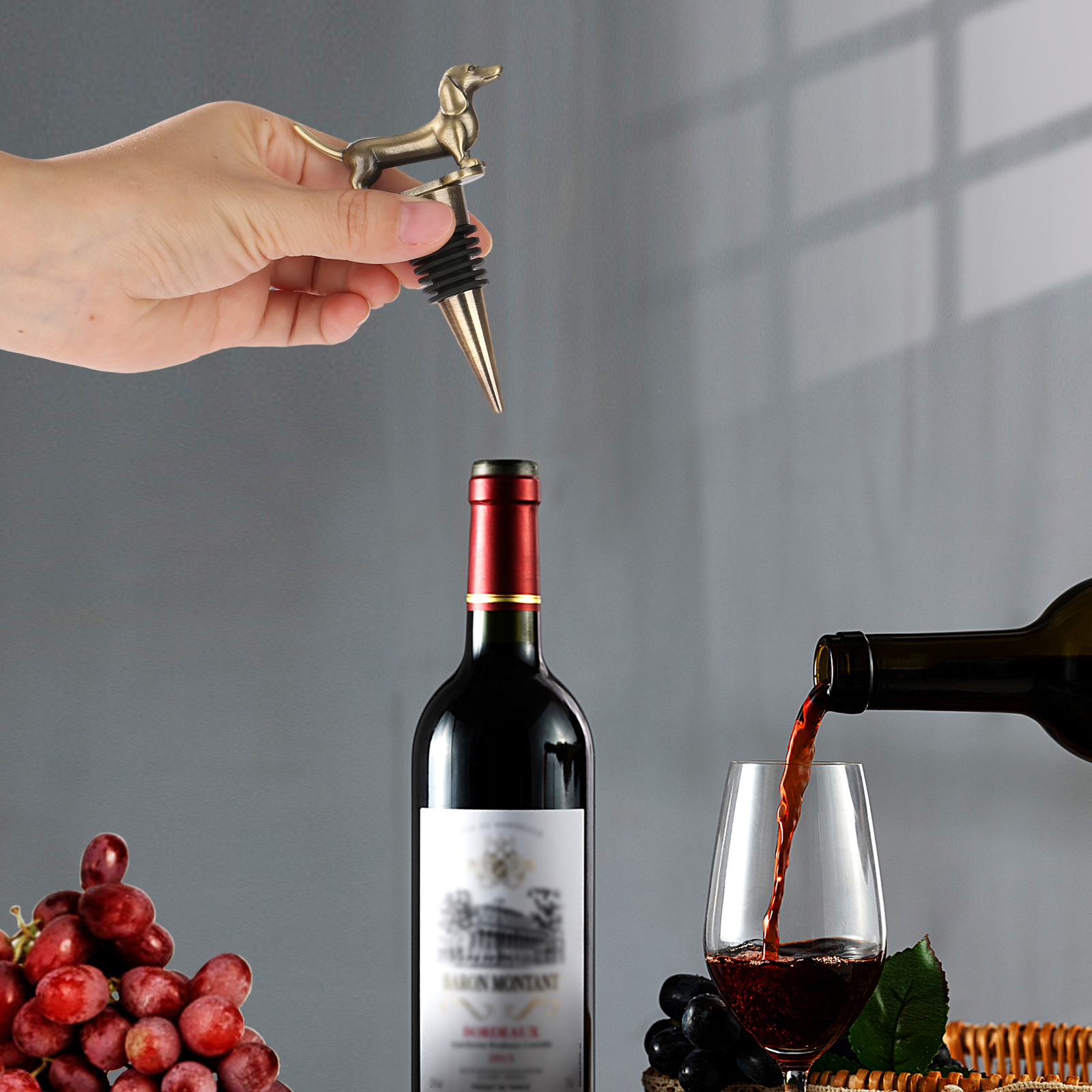 Tapón de Vino con Forma de Perro Salchicha, Tapón para Vino y Champán para el Hogar, Divertido Tapón de Vino de Perro Salchicha, Ideal para Regalos de Cumpleaños para Hombres y Mujeres, Halloween, Navidad, Día del Padre, el Día de la Ma — imagen 12