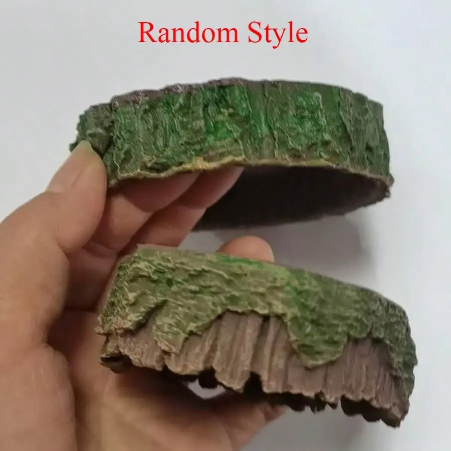 Tree Stump Shaped Reptile Food Water Bowl Resin Terrarium Decor for Lizards Snakes Small or Large Sizes — image 3