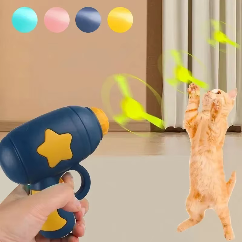 Funny Cat Toy Interactive Launch Pet Training Toy For Kitten Mini Flying Disc Shooting Gun Chasing Games Cat Toys Pet Supplies — image 1