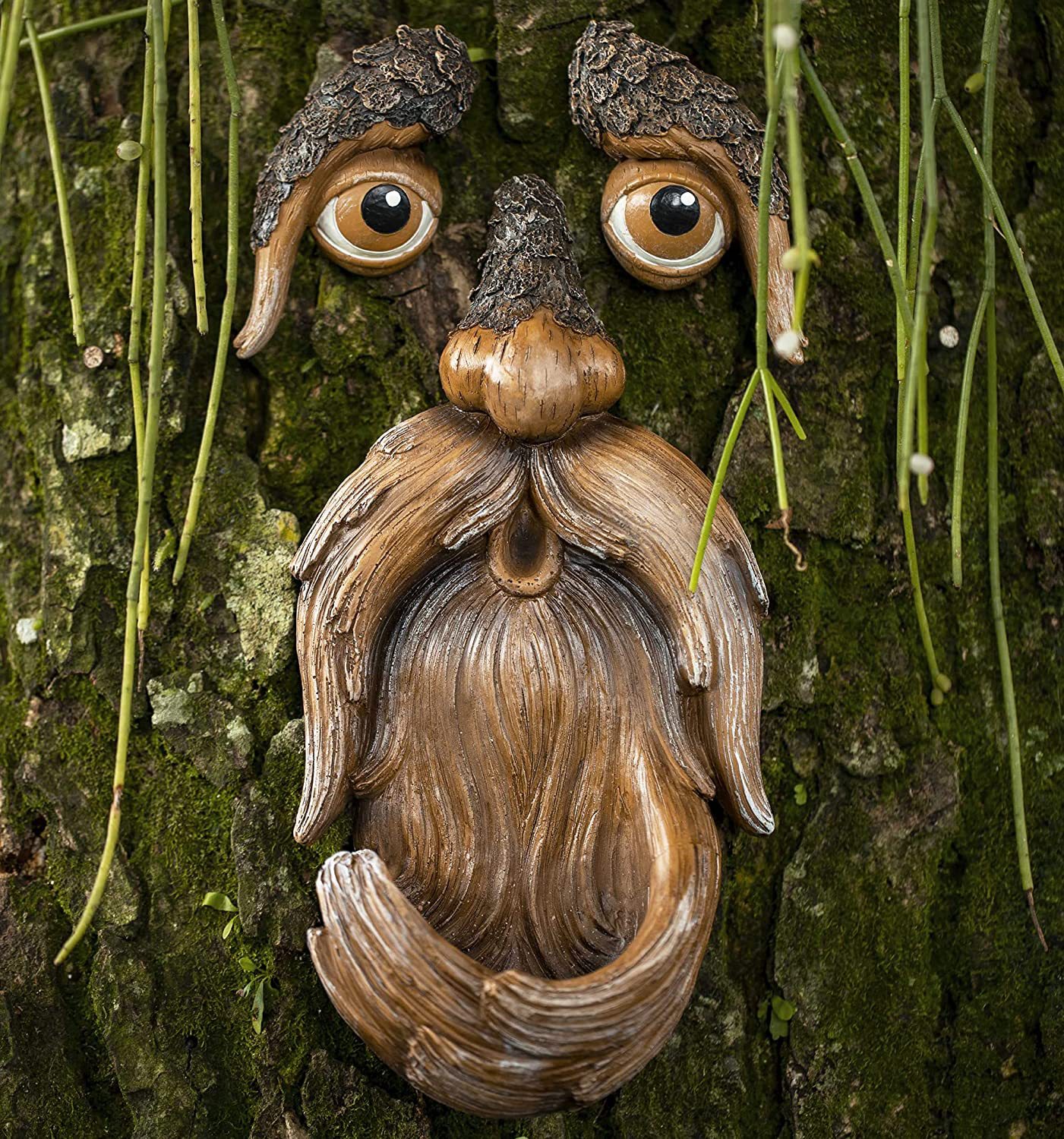Garden Creative Decoration Outdoor Bark Monster Bird Feeder Wall Decoration Pendant Resin Crafts — image 1