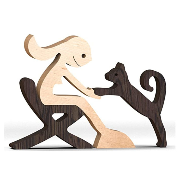 Escultura de Madera para Decoración de Hogar con Perro y Dueño - Regalo de Navidad para Amantes de los Animales — imagen 52