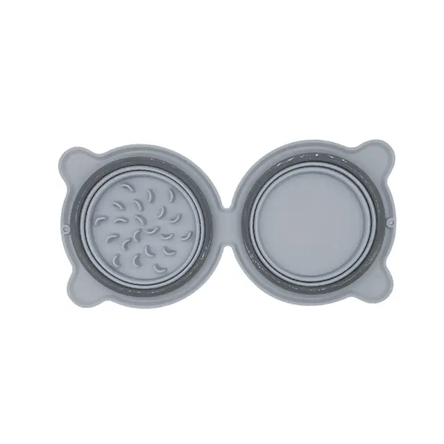 Collapsible Silicone Double Dog Bowl, Travel Dog Bowl, Collapsible Slow Feeder Bowl, Spill and Anti-Flip Mat — imagen 7