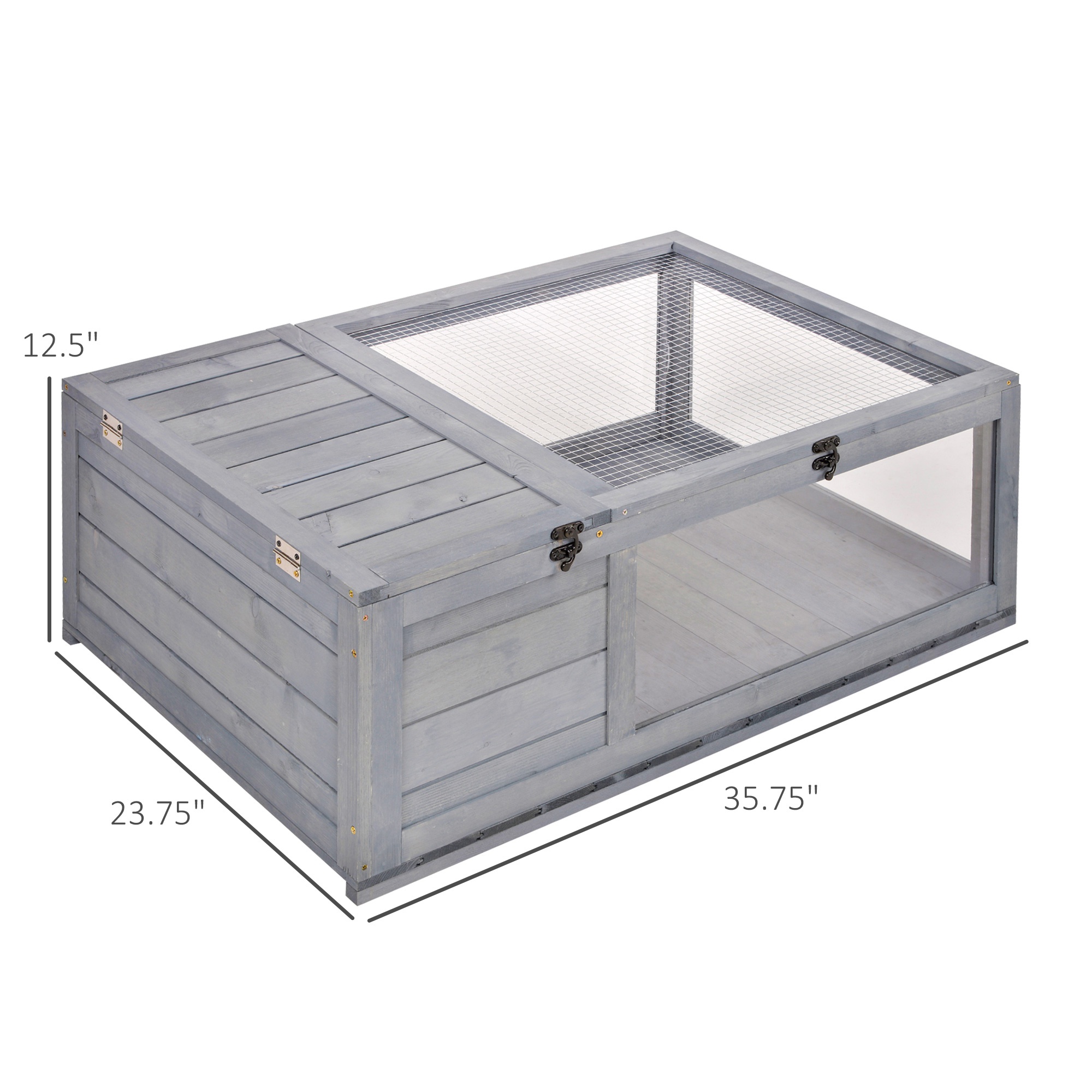 Wooden Reptile Cage with 3 Windows Slide-out Tray for Turtles, Lizards, Snakes — image 2