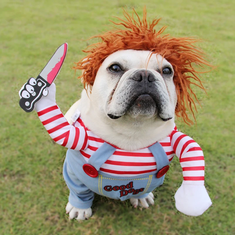 Halloween Dog Costumes Funny Pet Clothes Adjustable Dog Cosplay Costume Sets Novelty Clothing For Medium Large Dogs Bulldog Pug — image 1