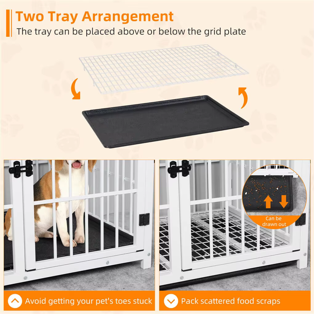 Caja para Perros de Alto Rendimiento - Estilo Mueble con 3 Puertas y Plato Retirable — imagen 4