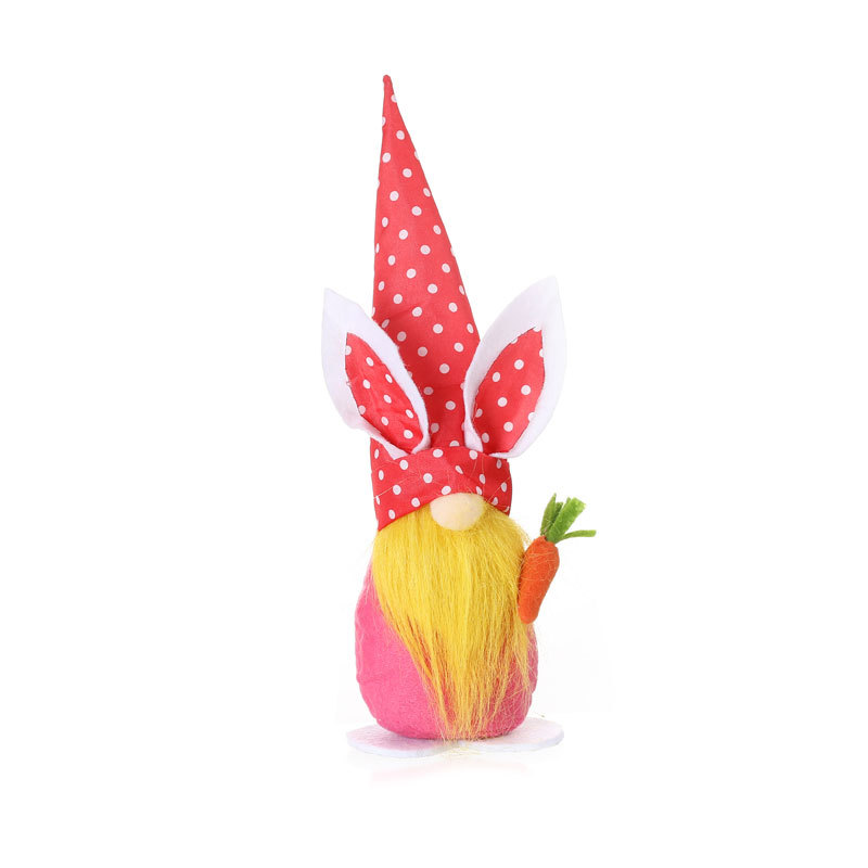 Nuevos decorados de Pascua muñeco de conejo con cara de nabo y enano sin rostro para decoración de ventana — imagen 7