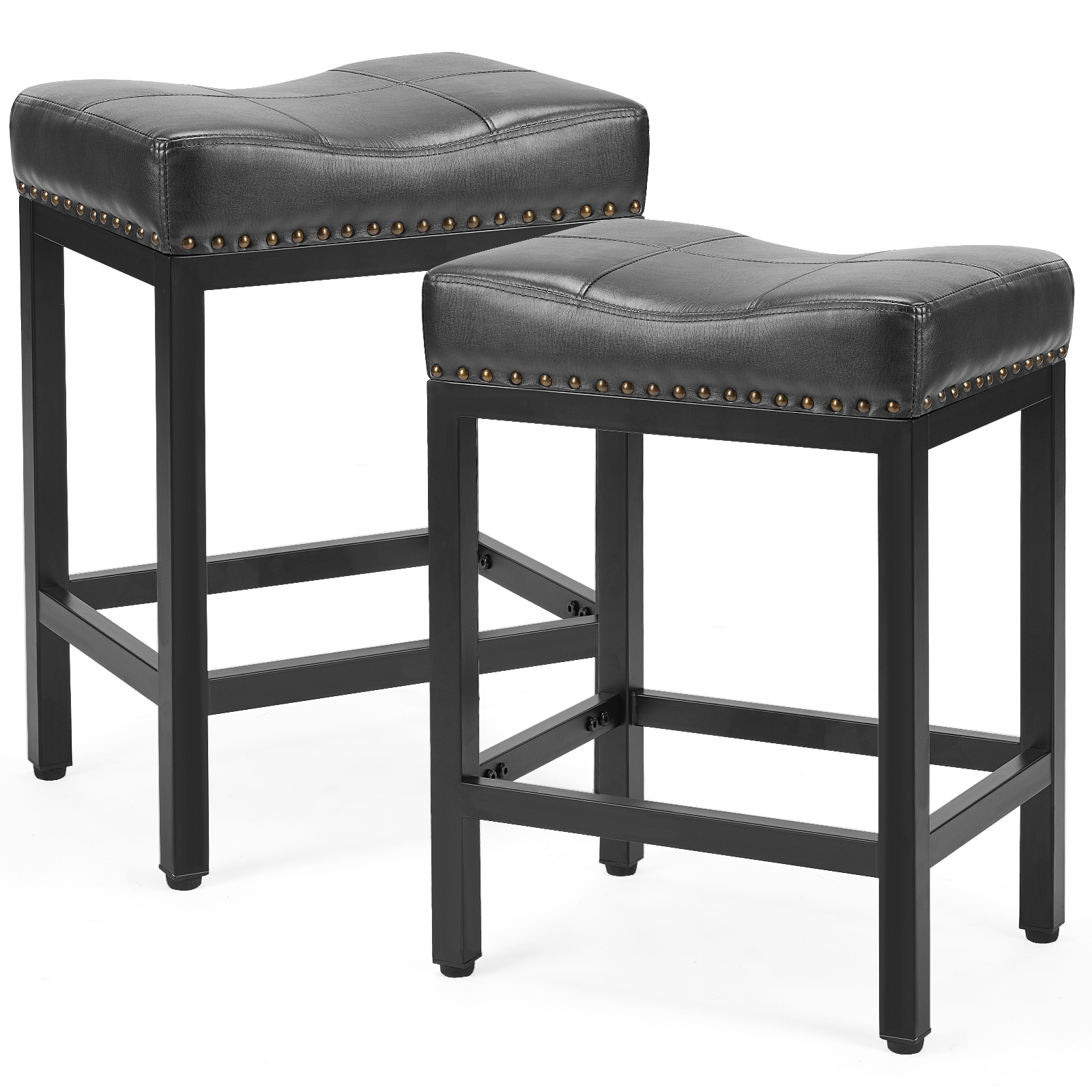Saddle Bar Stool Kitchen Stools, Sturdy Steel Frame — image 3