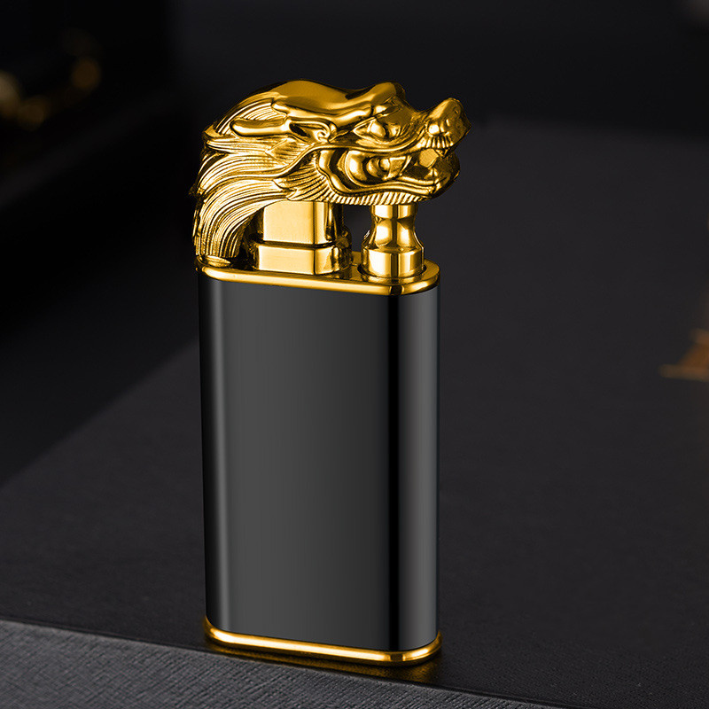 Creative Blue Flame Lighter Dolphin Dragon Tiger Double Fire Metal Winproof Lighter Inflatable Lighter — image 55