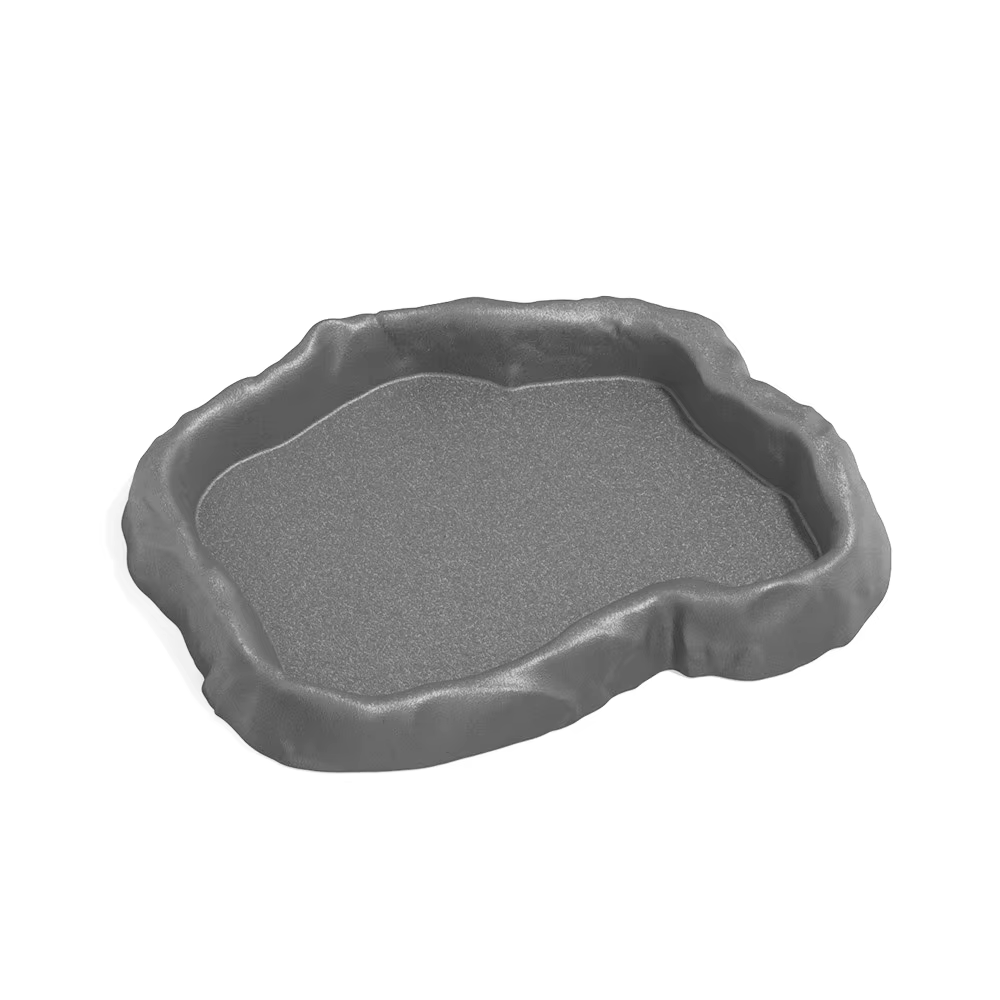 Imitation rock grey reptile water bowl, food bowl, bathing bowl, suitable for lizards, chameleons, snakes, frogs, turtles — image 6