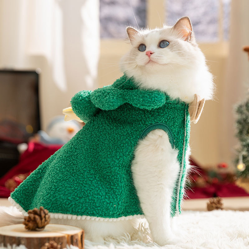 Cat Christmas Warm Thick Elk Cloak Small Dog Halloween Funny Pet Clothes — image 4