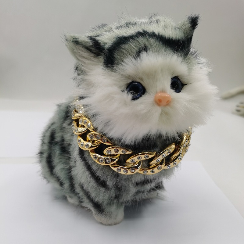 New Rhinestone Pet Collar Cats Dogs Necklace Jewelry Pets With Diamonds Gold And Silver Necklace — image 3