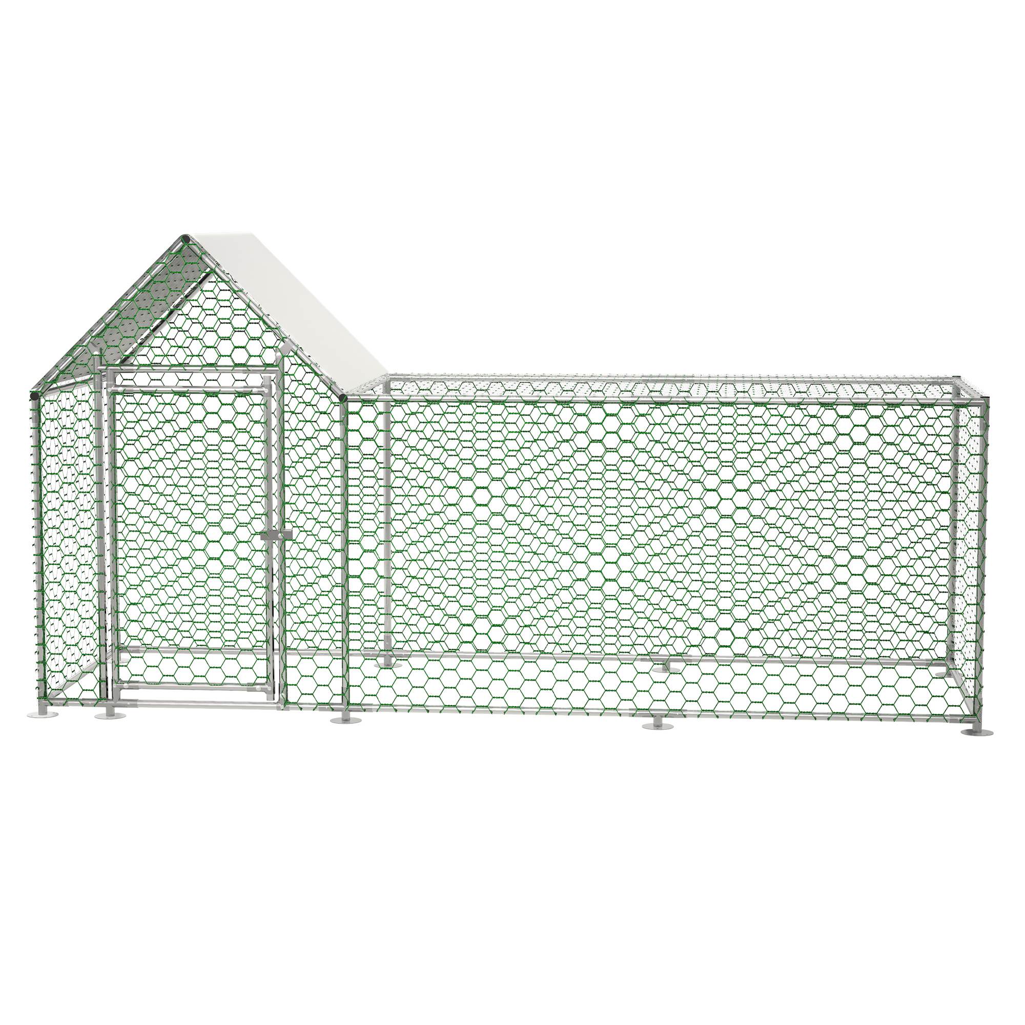 Metal Chicken Coop, Walk-in Chicken Run, Poultry Chicken Hen Pen Cage, Rabbits Duck Cages, With Cover — image 1