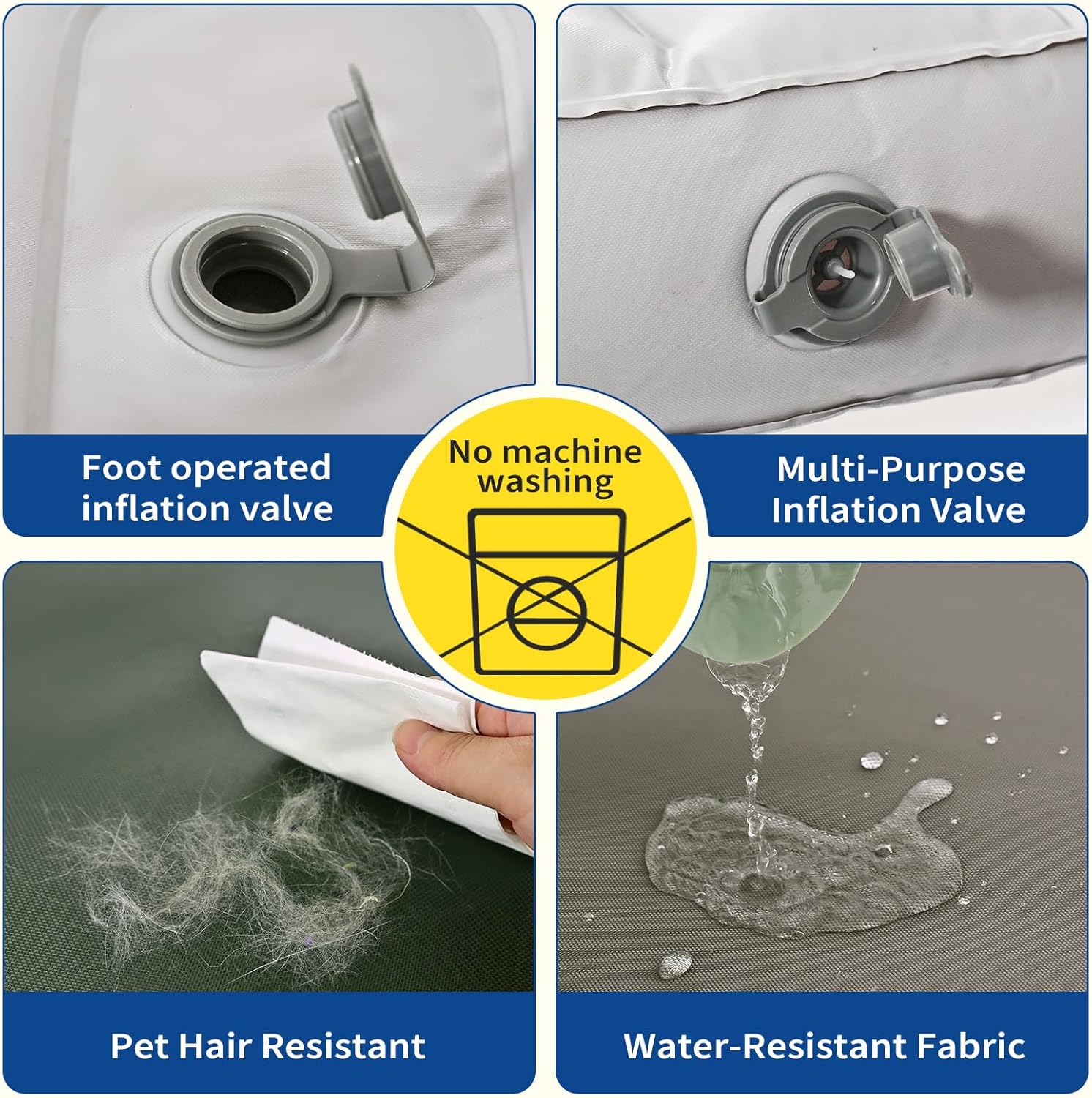 Colchón de Perro Inflatable Removible y Lavable para Exterior, Impermeable y Antideslizante para Máxima Comodidad en Verano — imagen 4