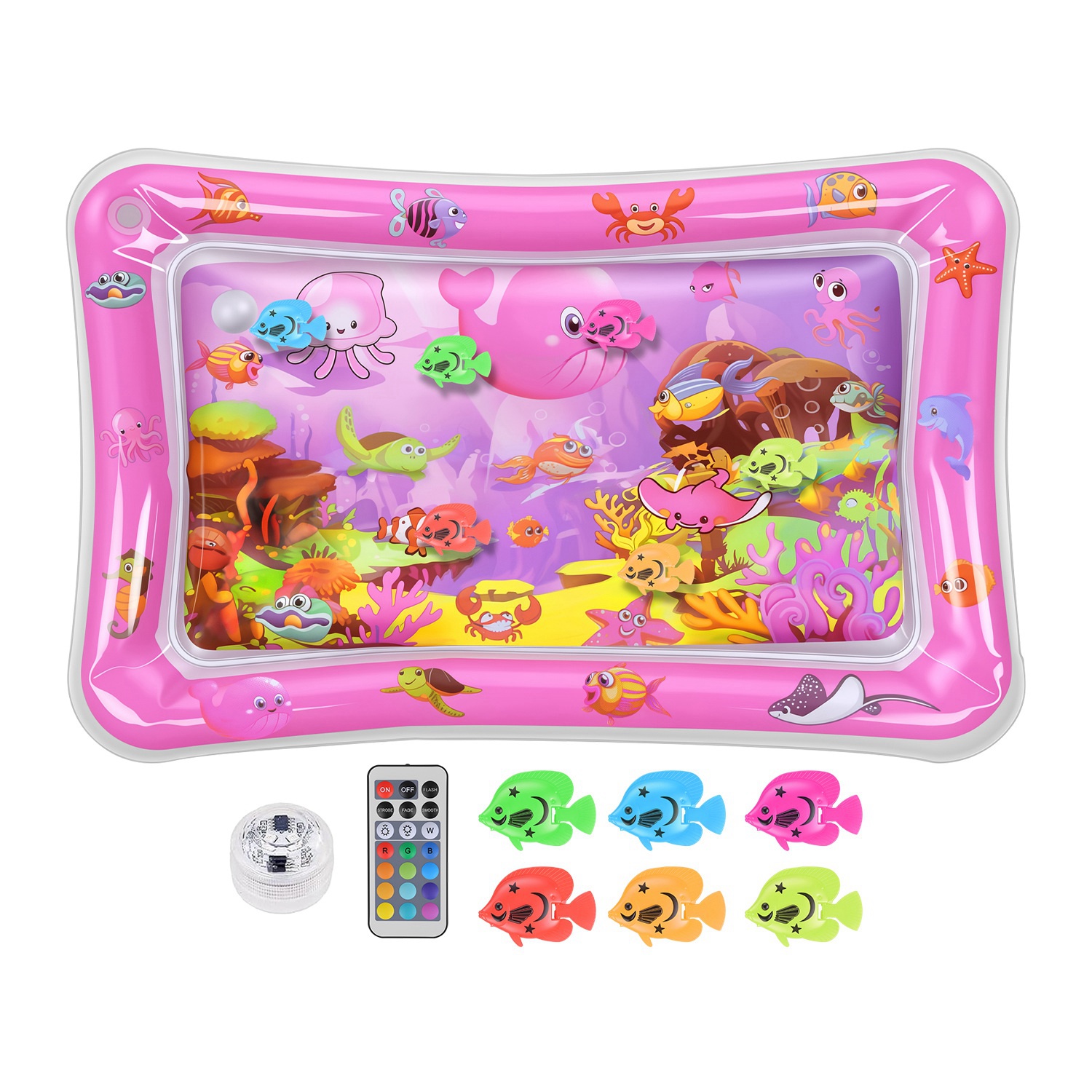 Manta de Agua Interactiva para Gatos con Pez Flotantes LED Cambiante de Color - Entretenimiento Sensorial para Felinos — imagen 6