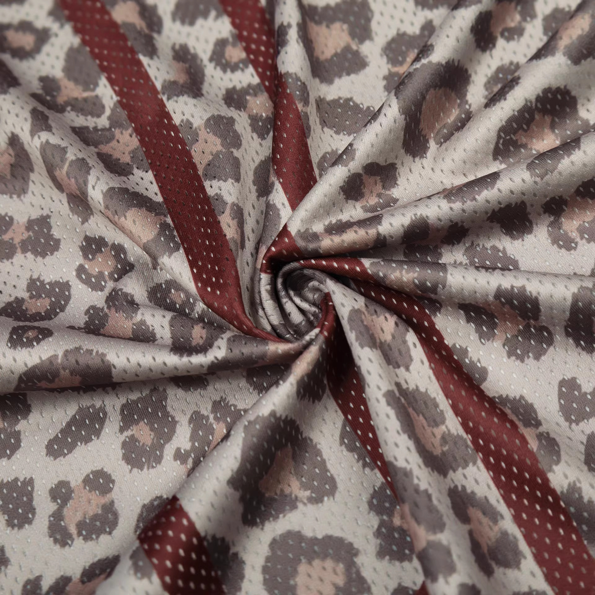 Leopard Print V-Neck Mesh Short Sleeve T-Shirt for Women — image 5
