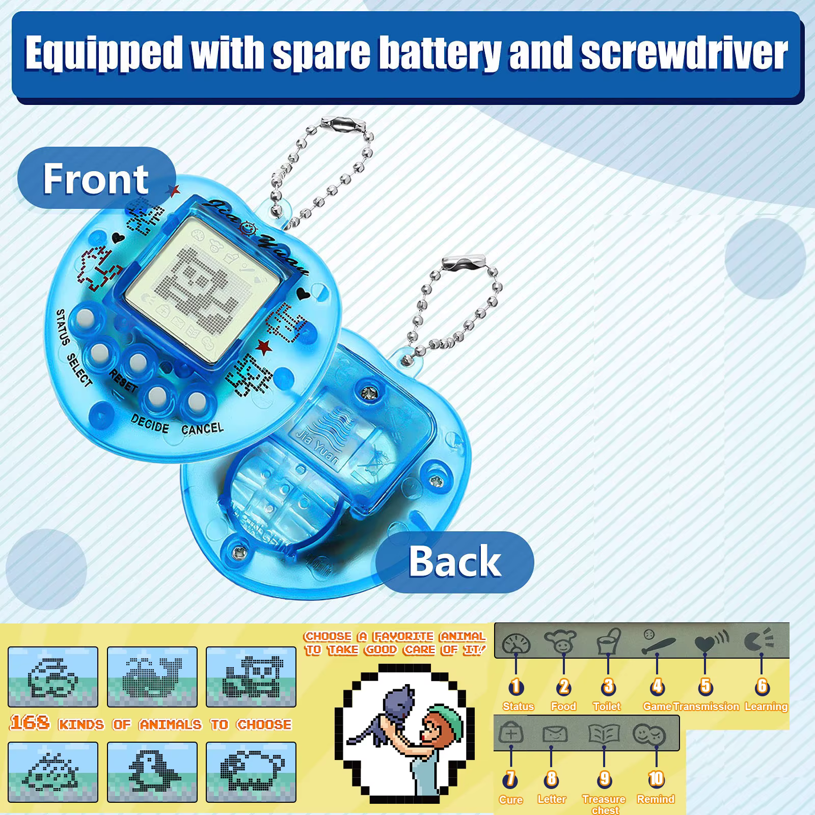 Electronic Pets Game Tamagotchi Handheld Game Console Toy in Russian Original German Spanish Polish Virtual Digital Pet Toy — image 3