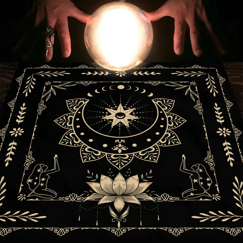 Manta de Mesa para Juego Tarot Decorativa con Mandala y Fases Lunares — imagen 5