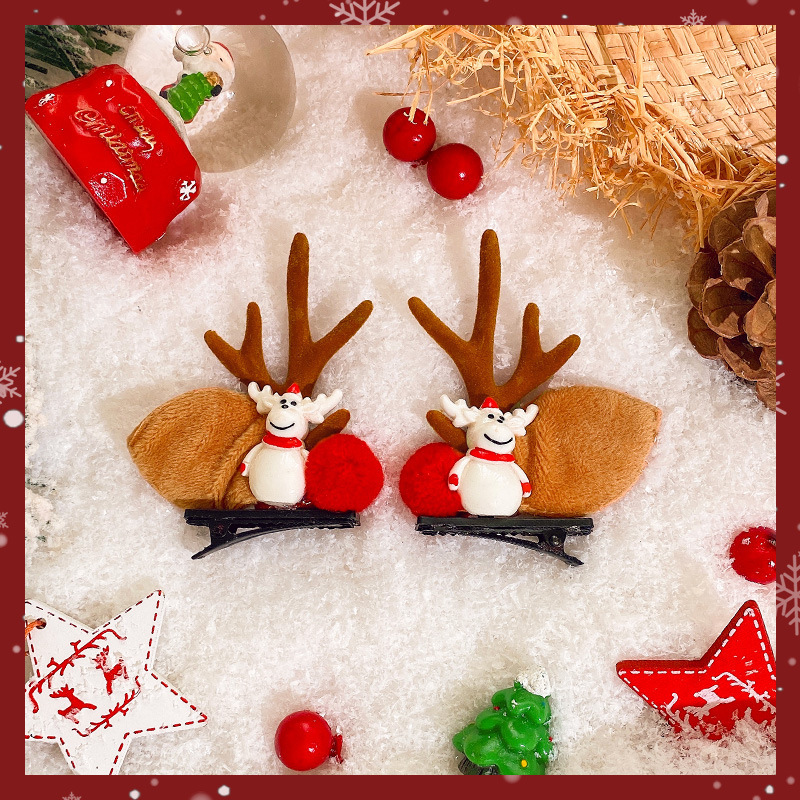 Deer Horn Headwear Hairpin Fairy Christmas Clip Hairpin Photo Taking Hairpin Cute Clip — image 5