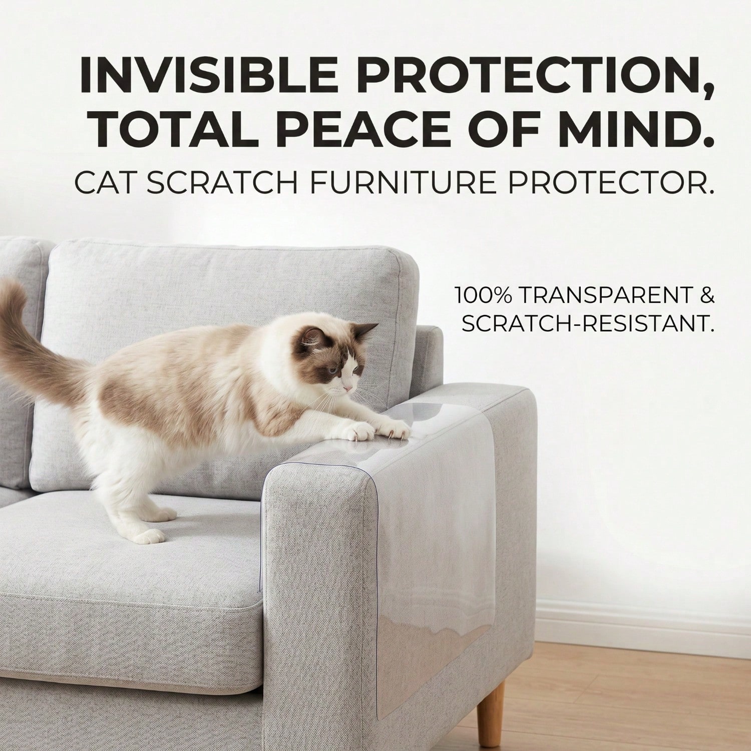 Kit de Protección para Muebles contra Garras de Gato - 16 Hojas Transparentes con 70 Broches Twist — imagen 3
