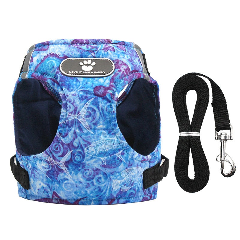 Winter Dog Harness Vest Collar with Leash Set Pet Walking Harness Adjustable Cat Led Reflective — image 9