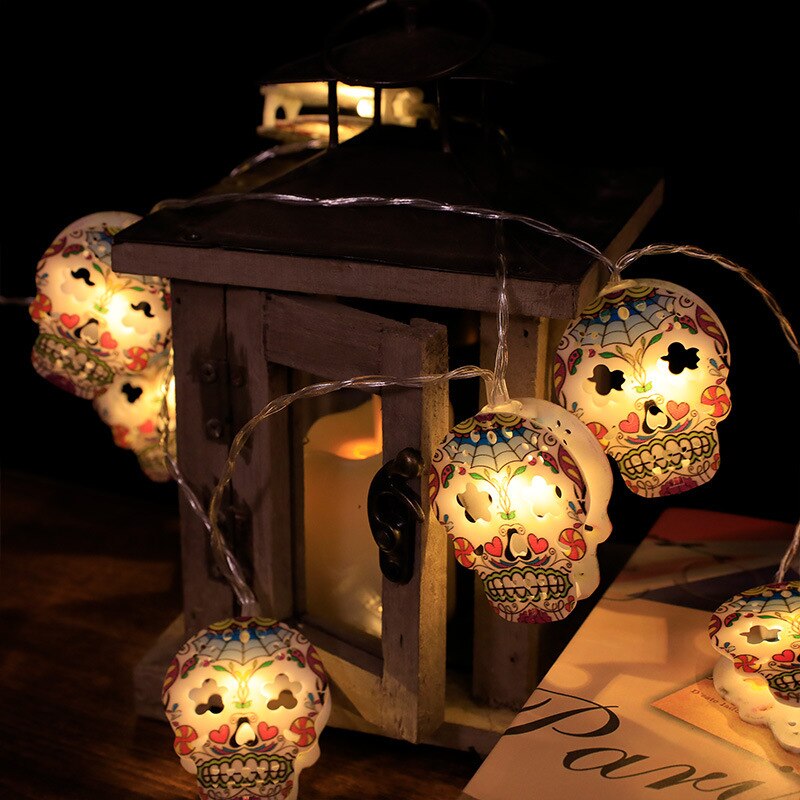 1.5m 10Led Halloween Pumpkin Ghost Skeletons Bat Spider Led Light String Festival Home Bar Party Decor Halloween Ornament — image 4