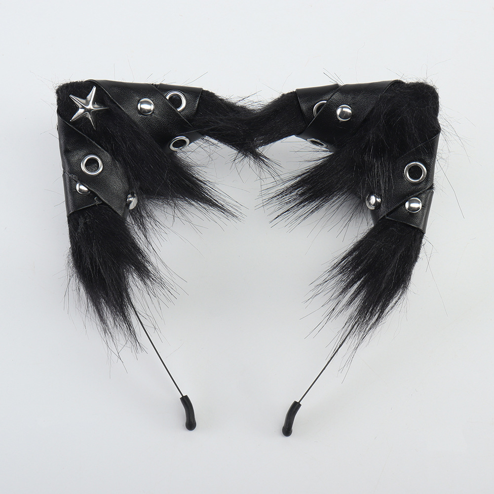 Auriculares de Orejas de Animal Punk Estilo de Cuero para Fiesta de Halloween — imagen 10
