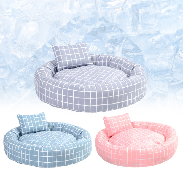 Caja de Animales Winter Plaid - Nido Redondo Pequeño con Almohadilla para Gatos y Perros — imagen 1
