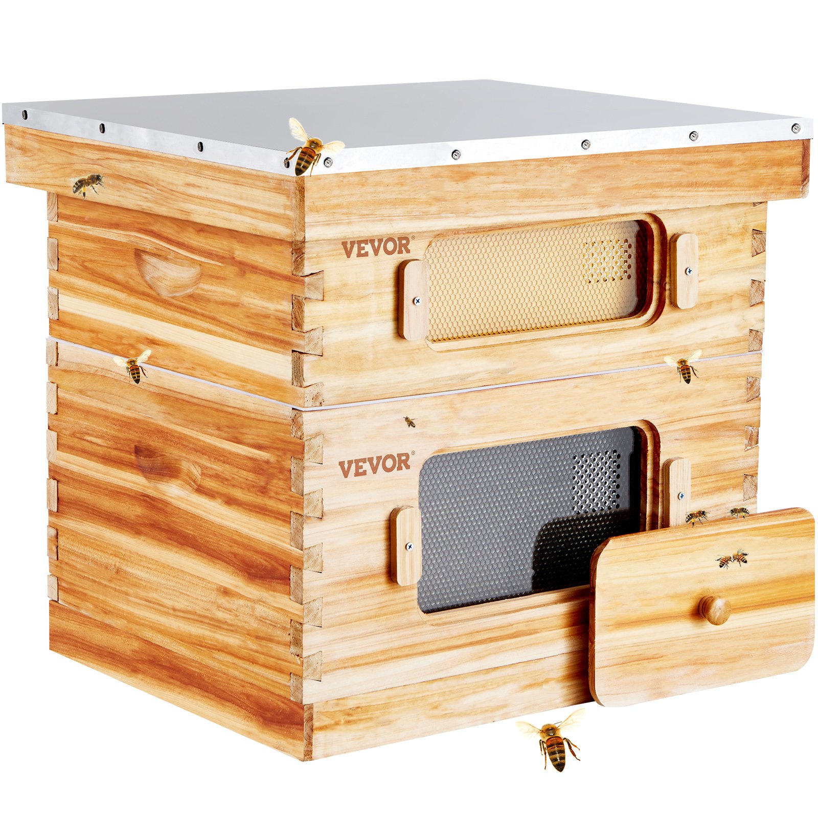 Bee Hive 20 Frame Bee Hives Starter Kit, Beeswax Coated Cedar Wood, Bee Boxes Langstroth Beehive Kit, Transparent Acrylic Windows With Foundations For Beginners Pro Beekeepers — image 4
