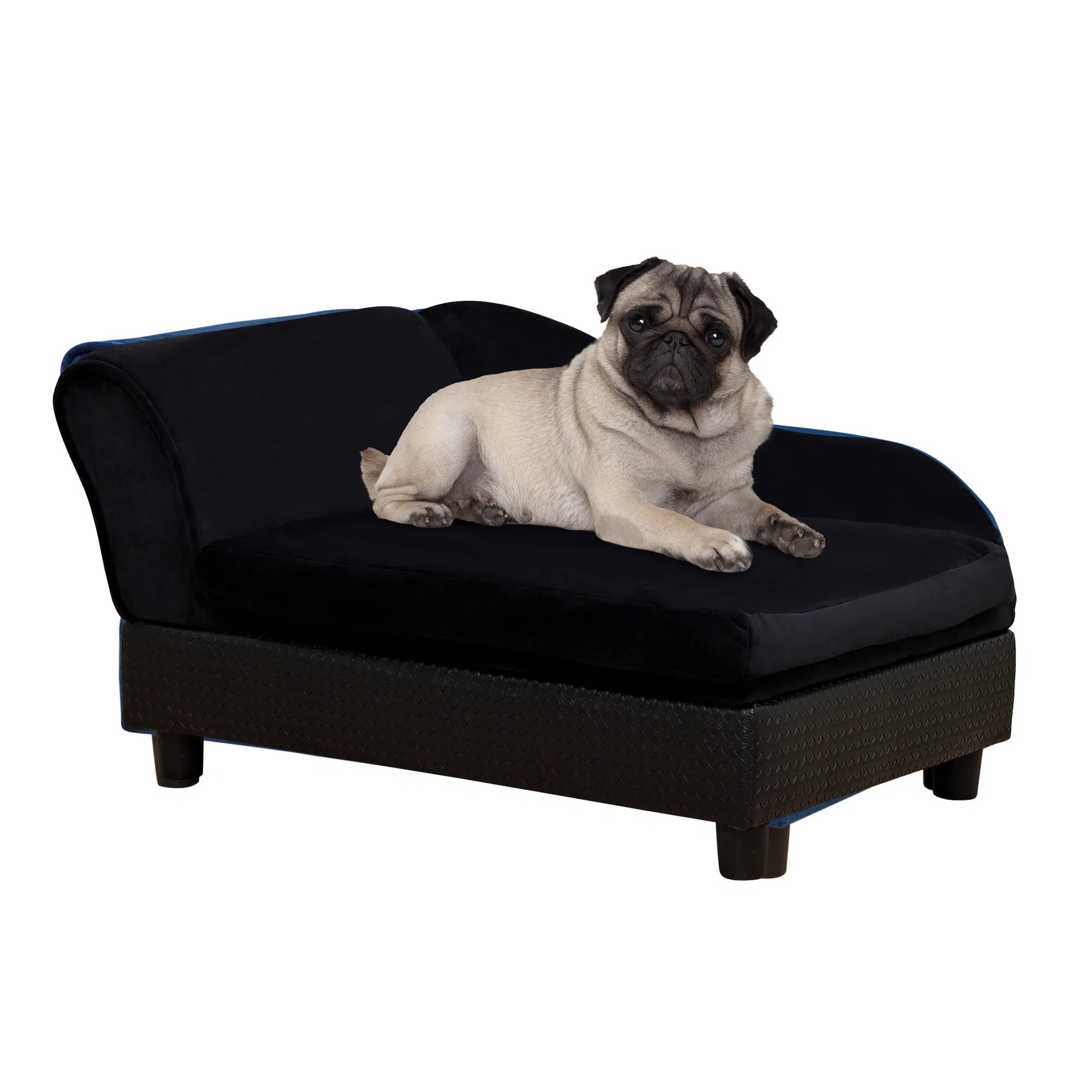 Luxury Dog Bed For Small Dogs, Hidden Storage, 3 In Foam Cushion, Modern Pet Sofa, Black — image 1
