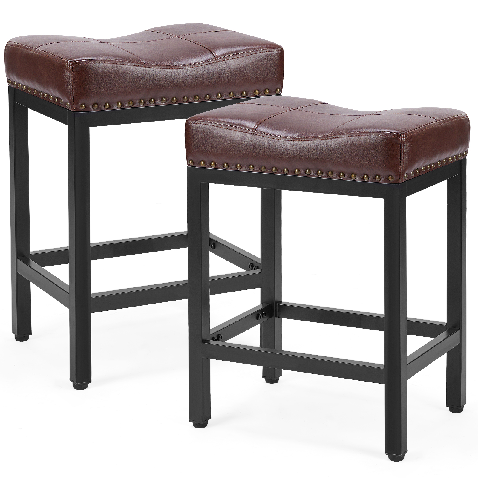 Saddle Bar Stool Kitchen Stools, Sturdy Steel Frame — image 1