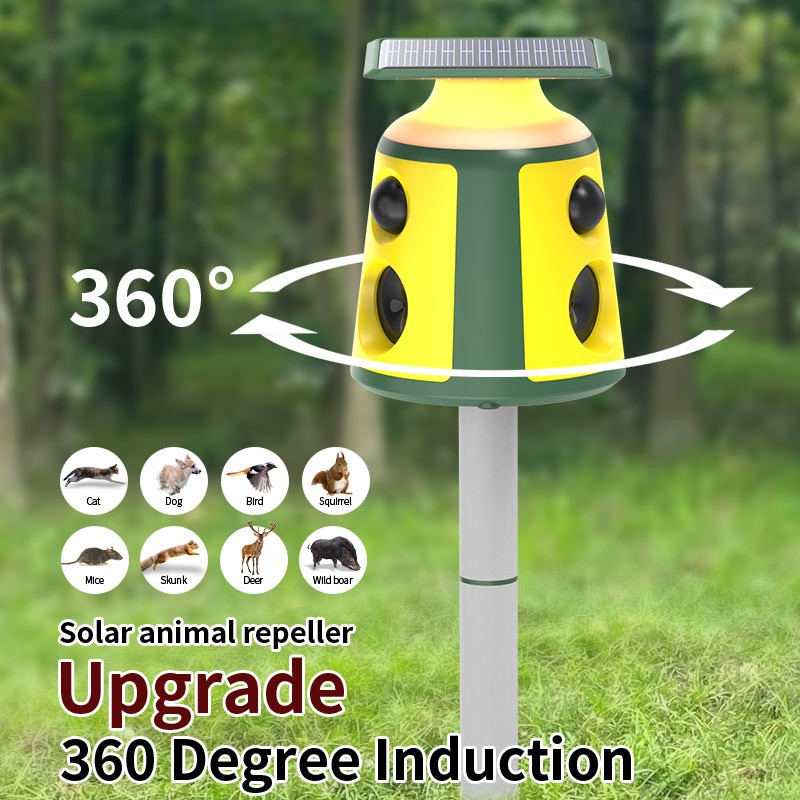 Solar powered ultrasonic dog cat monkey rodent insects snake mouse rats mole bird repeller — image 1